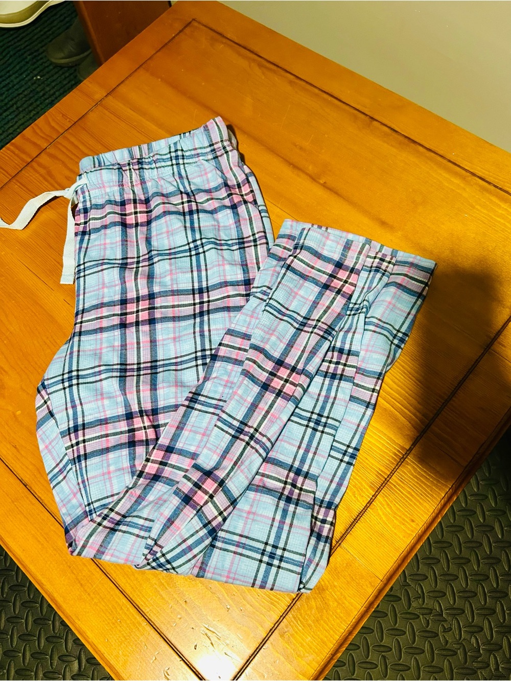 (3/$10) George Light Blue and Pink Plaid Pajama Pants